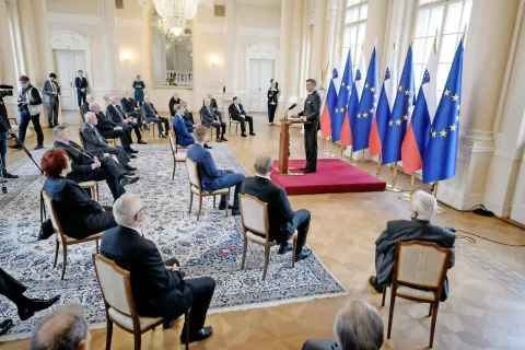 V predsedniški palači so proslavili 30. obletnico imenovanja slovenske osamosvojitvene vlade. / Foto: Nebojša Tejić/STA / Foto: 