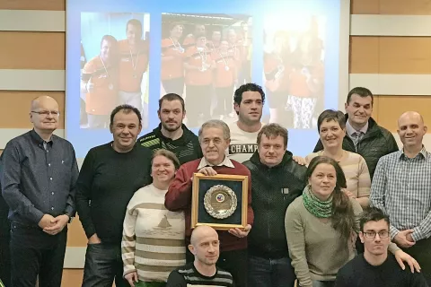 Športniki iz Aurisa – Medobčinskega društva gluhih in naglušnih za Gorenjsko Kranj na podelitvi priznanj / Foto: Auris / Foto: 