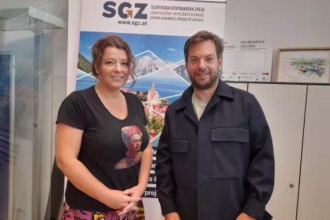 Katarina Wakounig - Pajnič in Roman Roblek / Foto: Jože Ko&scaron;njek