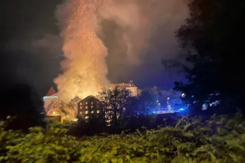 Požar Majdičev mlin v Kranju / Foto: Gorazd Kavčič